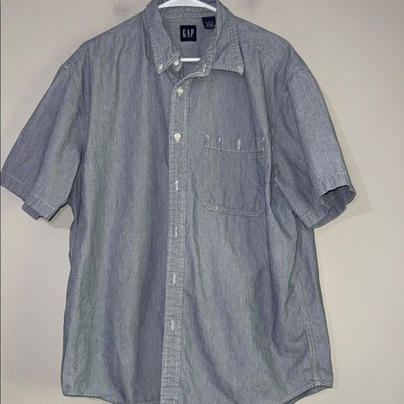 GAP Blue Casual Button Down Striped Shirt Relaxed Fit - Picture 1 of 10